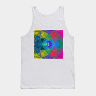 Mosaic Kaleidoscope Flower Rainbow Tank Top